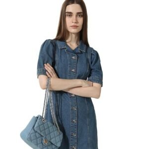 Denim Shirt Dress Mini Casual Wear