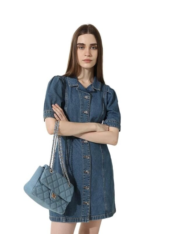Denim Shirt Dress Mini Casual Wear