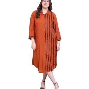 Shirt Style Midi Dress Plus Size