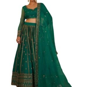 Organza Lehenga Choli with Zari and Sequin Embroidery and Dupatta – Designer Ethnic Wear