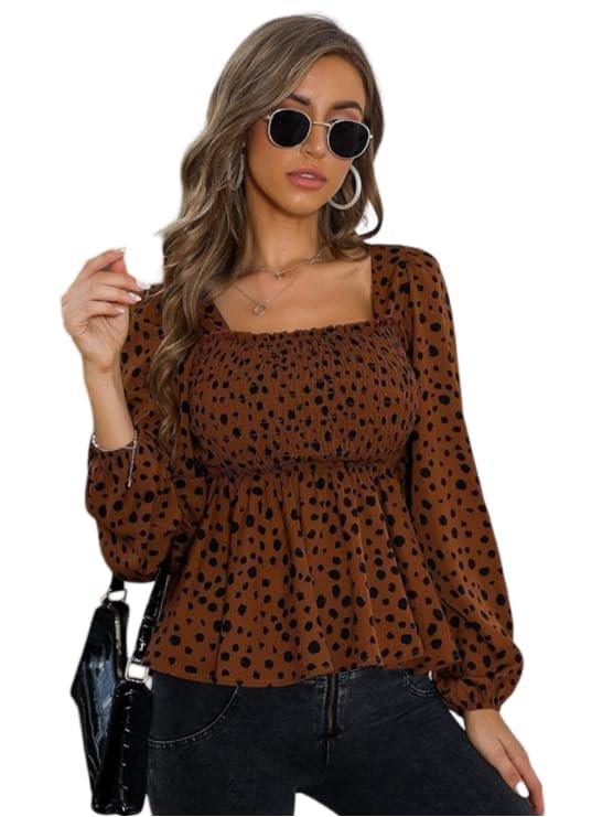 Sheetal Associates Women's Printed Regular Fit Puff Sleeves Top