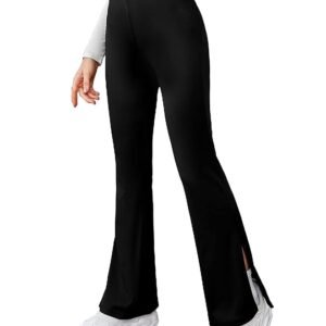 DIGITAL SHOPEE Women's & Girls' Solid Side Split Hem Flare Leg Bell Bottom Pants Trouser