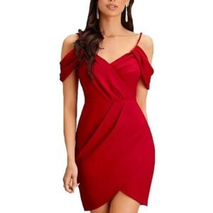 ADDYVERO V-Neck Sleeveless Cotton Blend Solid Bodycon Knee-Length Women Dress