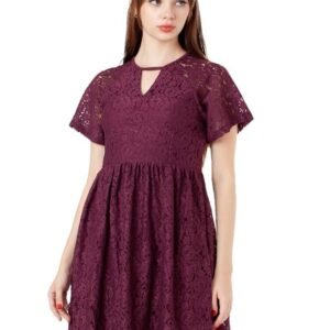 Zink London Women's Wine Laces Regular Short Dress