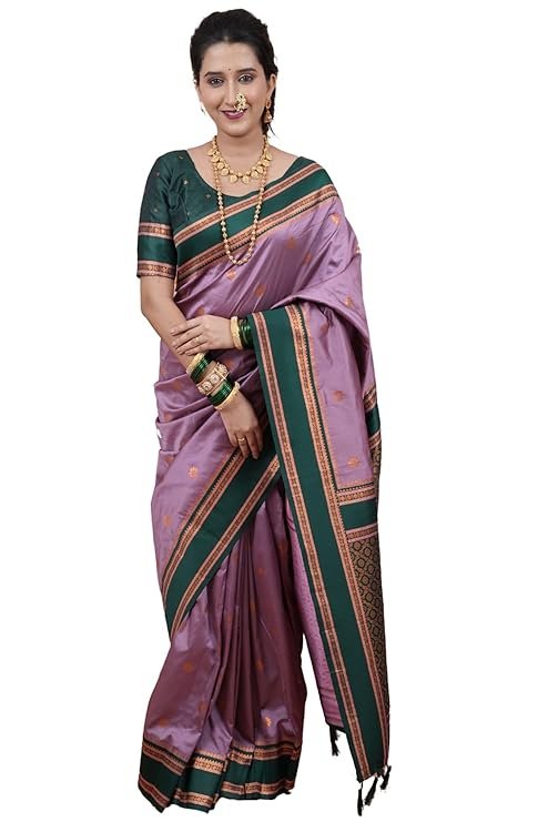 SGF11 Women's Kanjivaram Pure Soft Silk Saree With Unstitched Blouse Piece