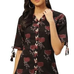 COTLAND Fashions Jaipuri Cotton Casual Printed Collar Shirt for Women
