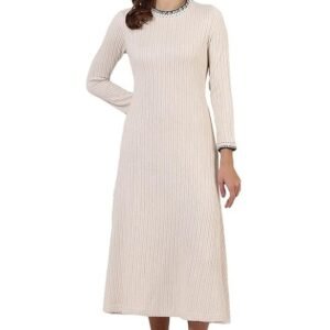 W for Woman Women's Fit and Flare Calf Length Dress