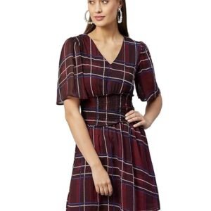 Carlton London Women's Polyester A-Line Mini Casual Dress