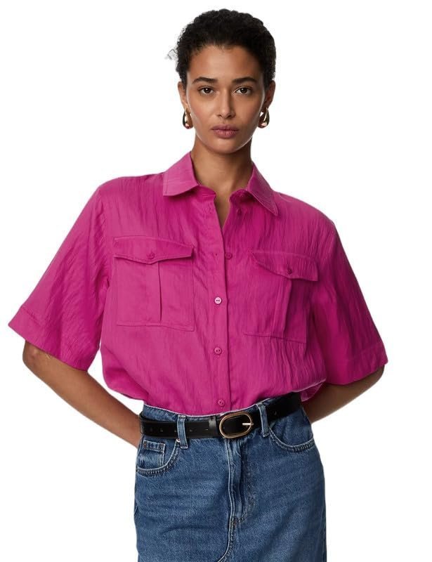 Marks & Spencer Women's Solid Regular Fit Shirt
