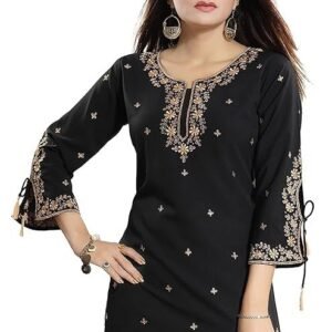 Meher Impex Women's Girls Faux Crepe Embroidered Top Tunic